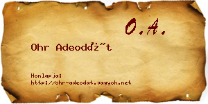 Ohr Adeodát névjegykártya